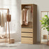 Wardrobe 3 Drawers Hanging Rail Natural