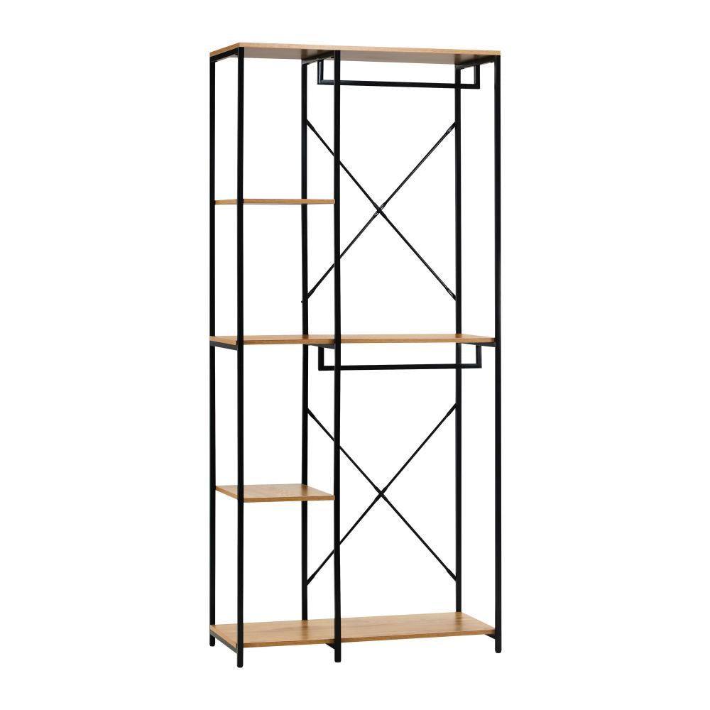 Large Open Wardrobe Hanging Rail 5 shelves