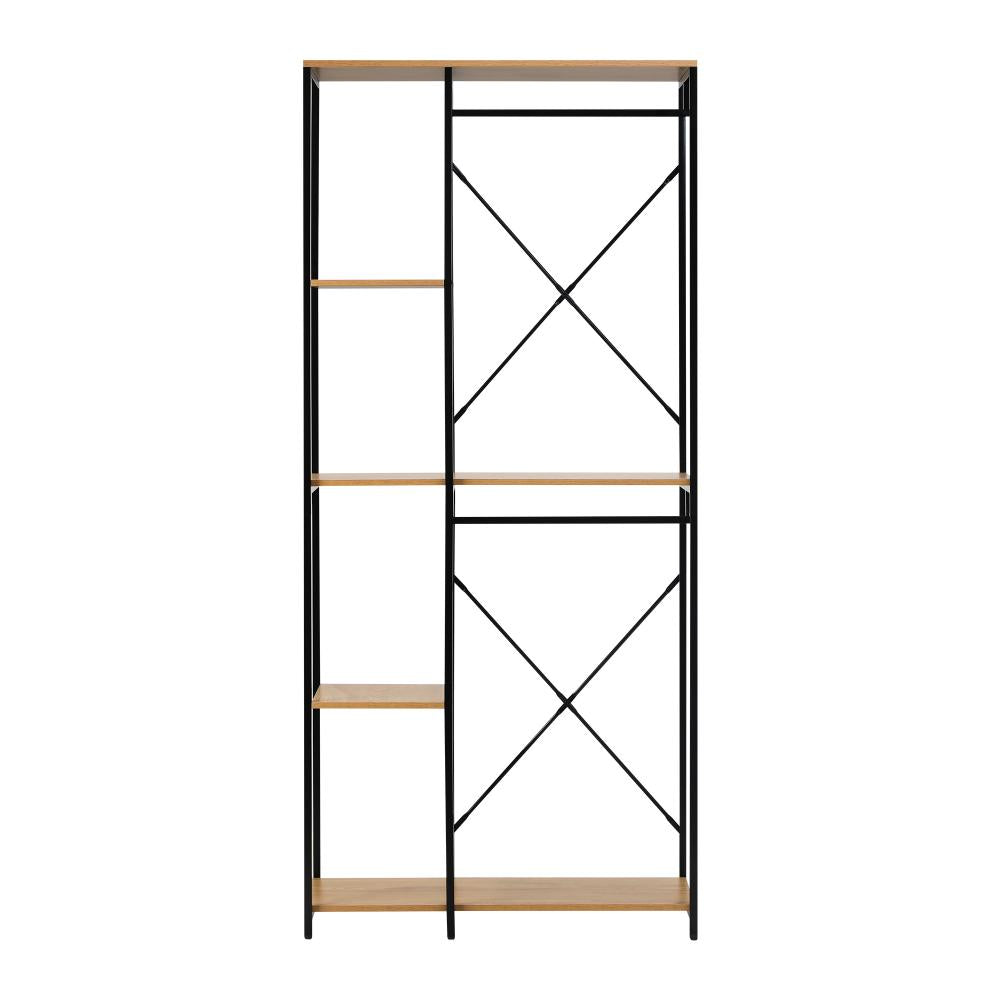 Large Open Wardrobe Hanging Rail 5 shelves