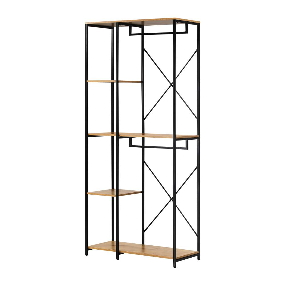 Large Open Wardrobe Hanging Rail 5 shelves