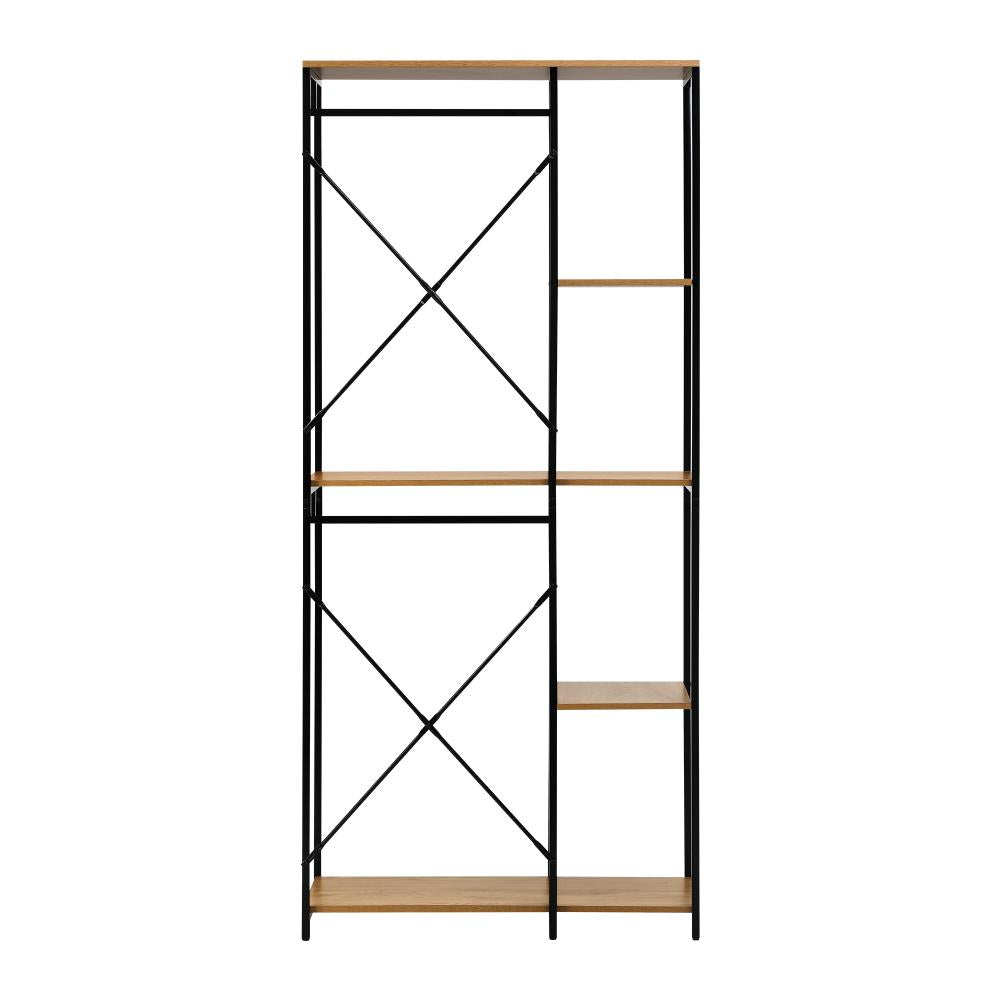 Large Open Wardrobe Hanging Rail 5 shelves