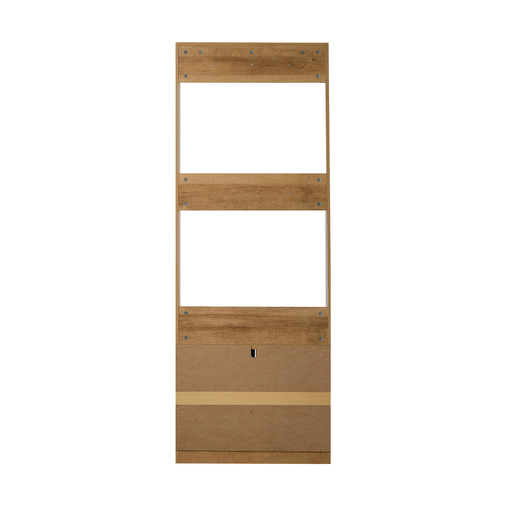 Hall Tree Coat Rack with Bench – Entryway Storage Wardrobe Shelf Natural