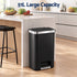 Artiss Rubbish Bin 51L Kitchen Pedal Soft Close Lid Liner Pocket Black