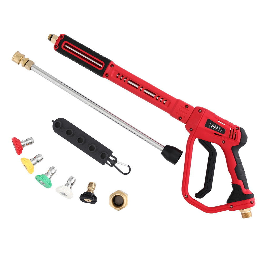 Pressure Washer Gun Short Trigger 4000PSI M22-14 1/4 Inch 5 Nozzles Red