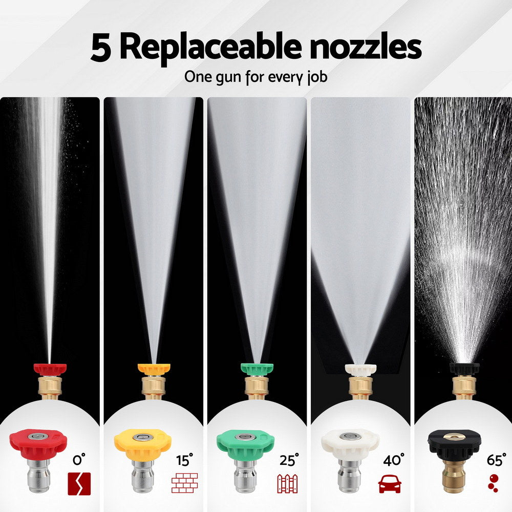 Pressure Washer Gun Short Trigger 4000PSI M22-14 1/4 Inch 5 Nozzles Red