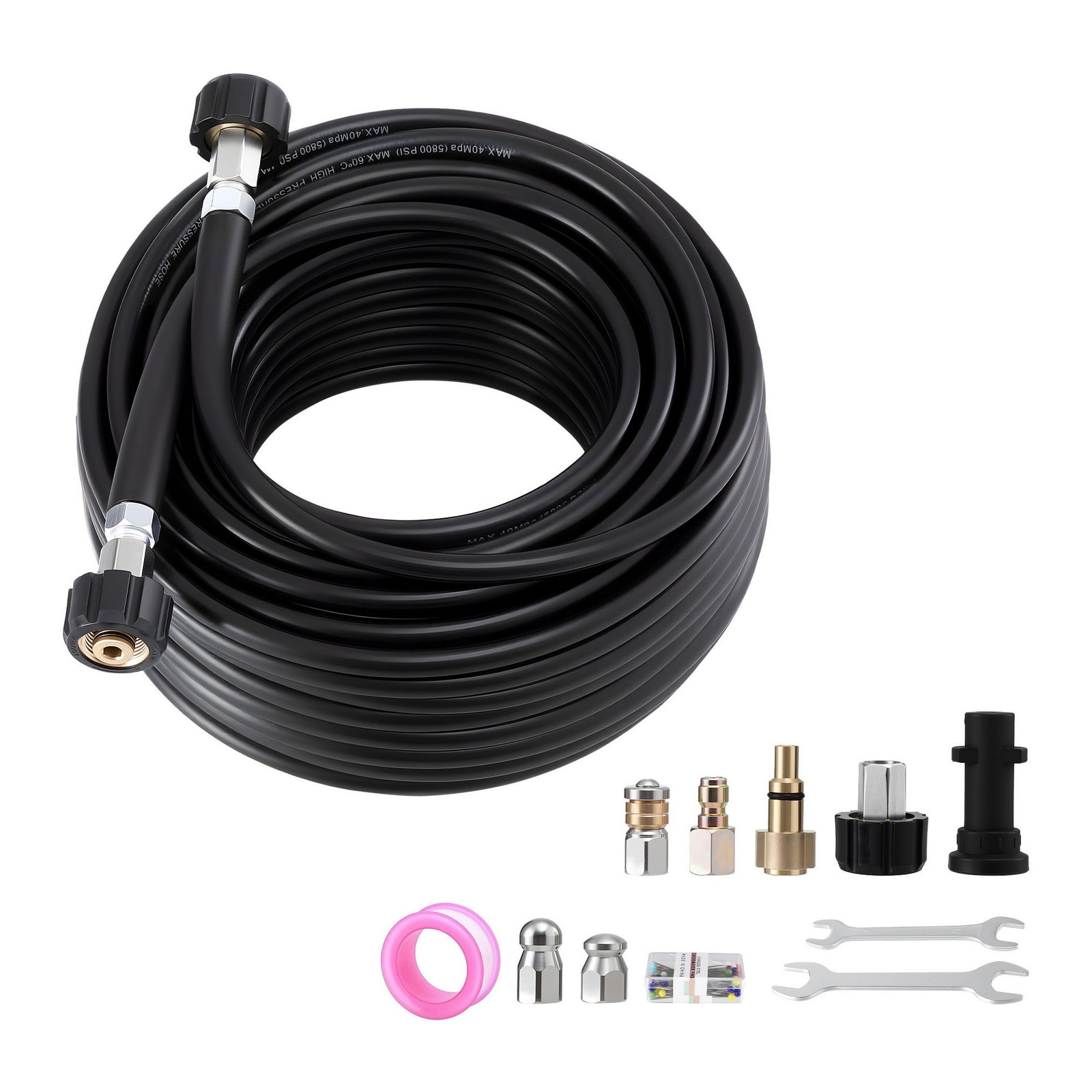 Pressure Washer Hose 30M 5800PSI Power Replacement Extension 1/4'' Quick Connect