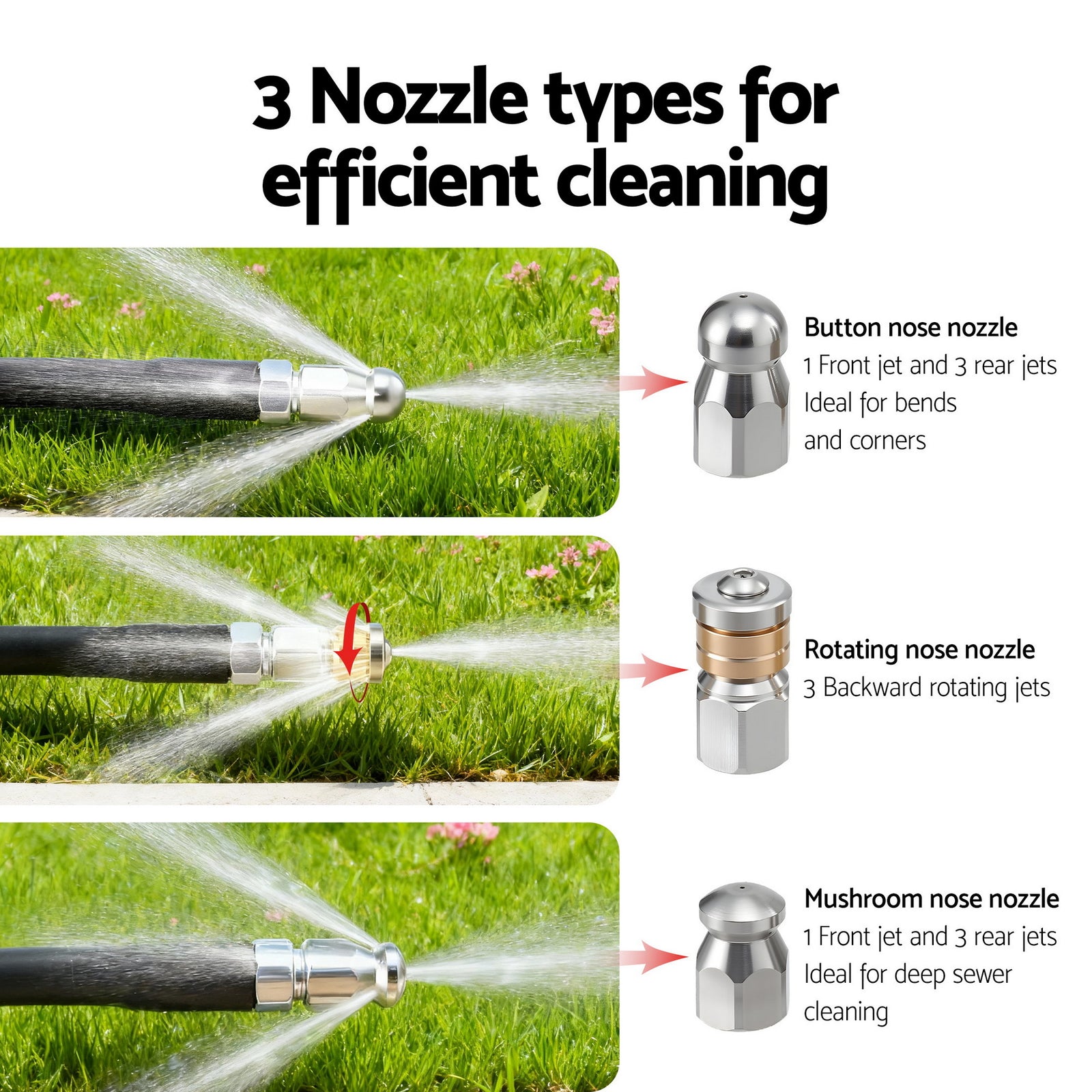 Pressure Washer Hose 30M 5800PSI Power Replacement Extension 1/4'' Quick Connect