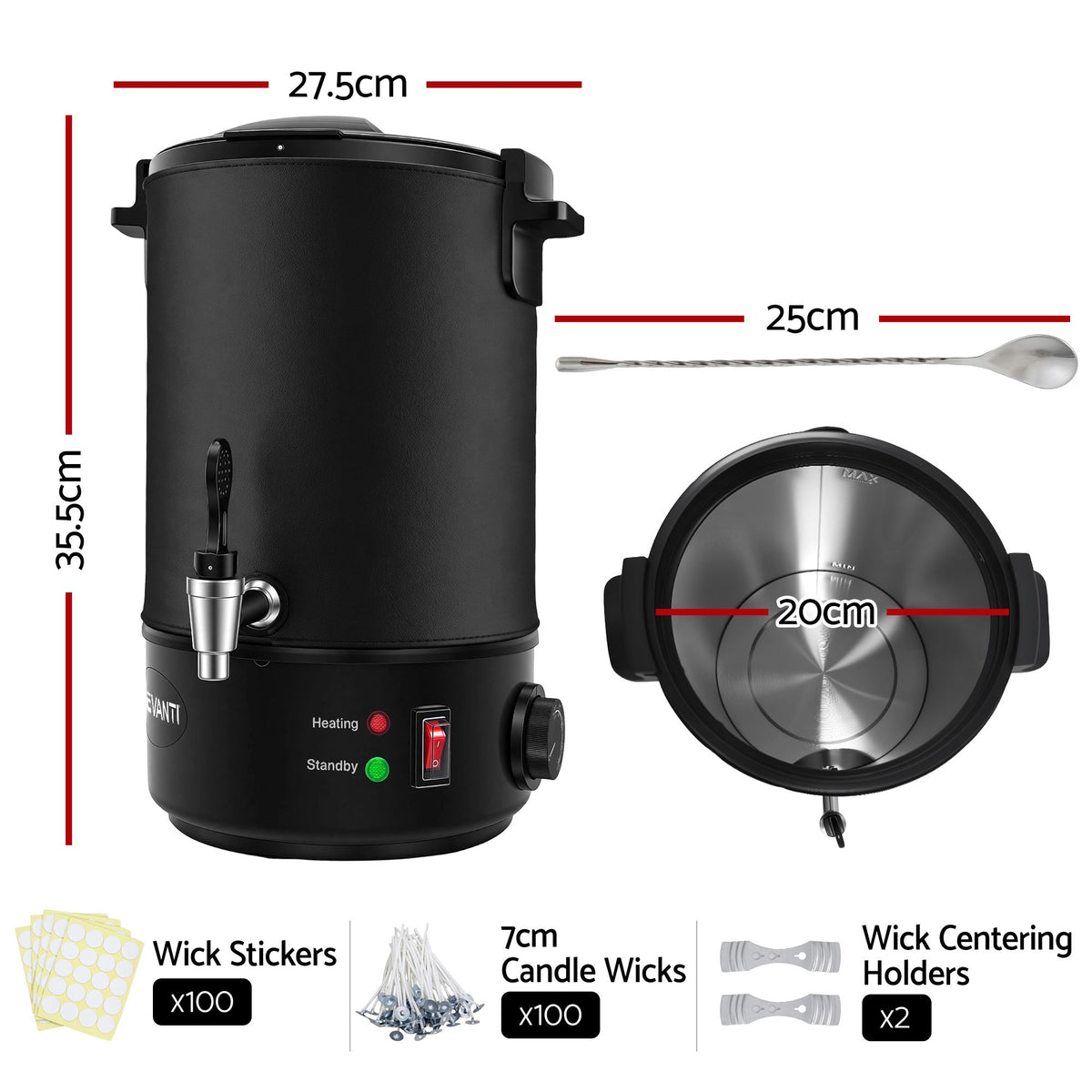 6L Wax Melter Candle Making 1520W Melting Pot Furnace Quick Pour Spout Soy Soap