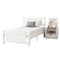 King Single Bed Frame and Bedside Table White