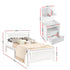 King Single Bed Frame and Bedside Table White