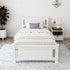 King Single Bed Frame and Bedside Table White