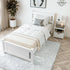 King Single Bed Frame and Bedside Table White