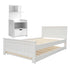 King Single Bed Frame and Bedside Table White