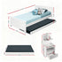 King Single Bed Frame and Bedside Table White