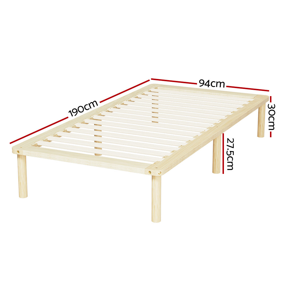 Bed Frame Single Size Wooden Base Mattress Platform Timber Pine AMBA