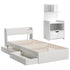 Single Bed Frame with Charging Ports and Bedside Table