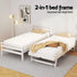 Artiss Bed Frame Single Size 2-in-1 Trundle Wooden White AVIS