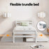 Artiss Bed Frame Single Size 2-in-1 Trundle Wooden White AVIS