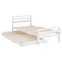 Artiss Bed Frame Single Size 2-in-1 Trundle Wooden White AVIS