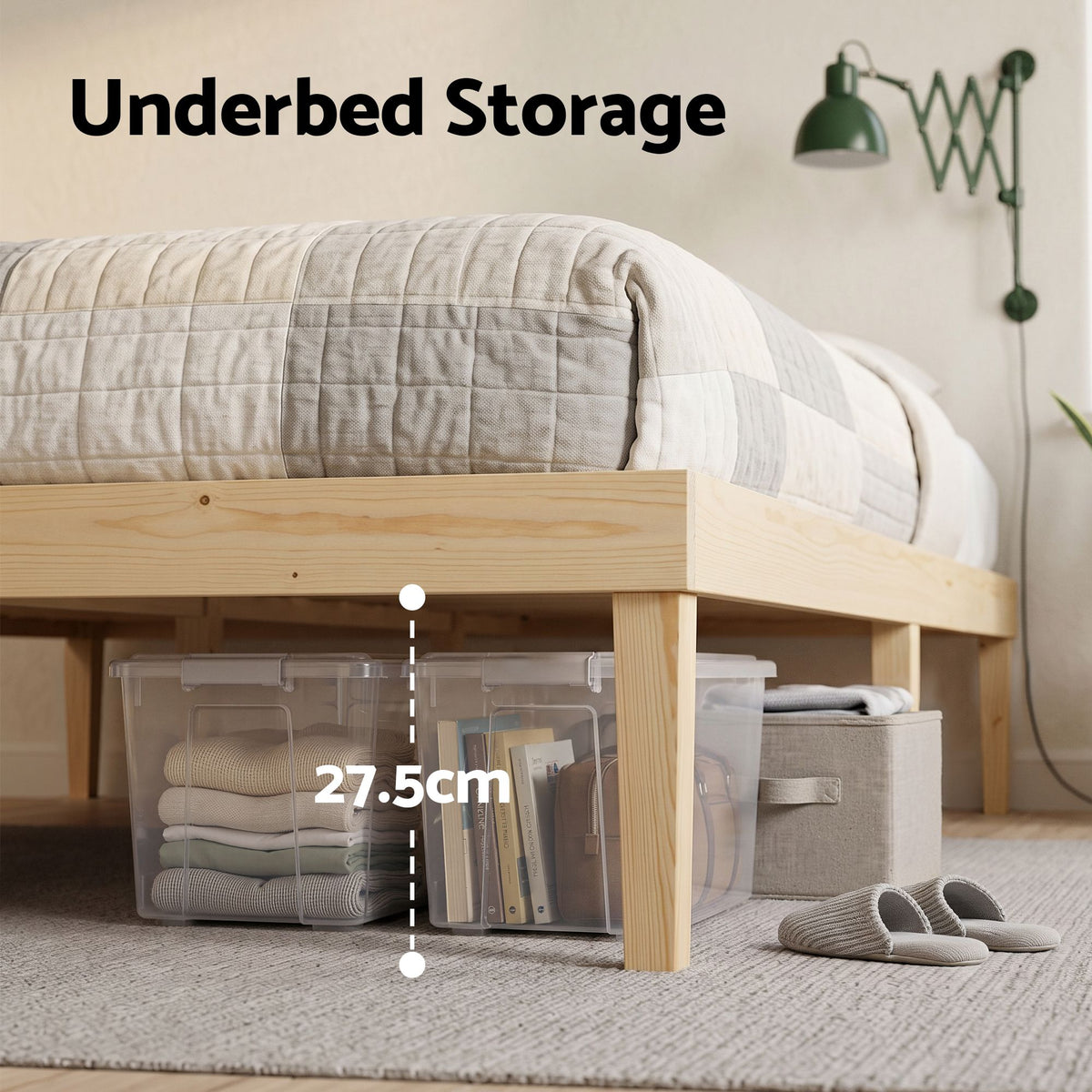 Artiss BRUNO King Pine Wooden Bed Frame Platform Slat Base 300kg 205x187cm