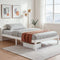 Artiss Double Bed Frame Solid Pine Wood Platform Base White