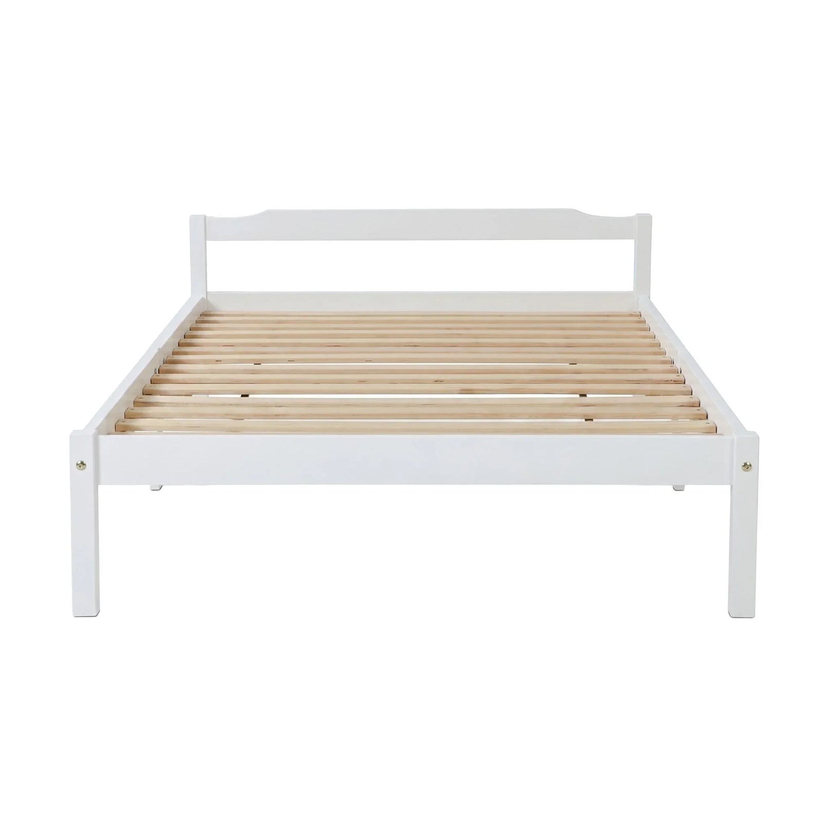 Artiss Double Bed Frame Solid Pine Wood Platform Base White