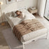 Artiss Double Bed Frame Solid Pine Wood Platform Base White