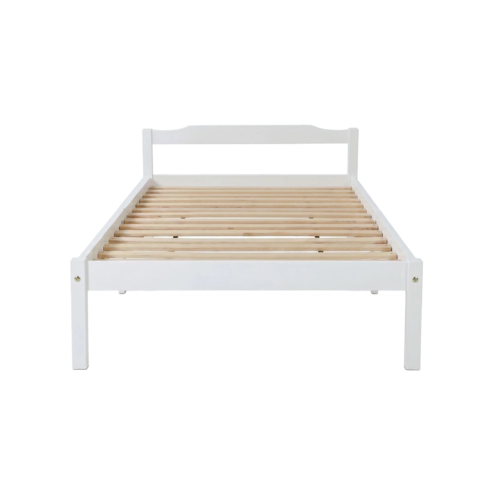 Artiss Single Bed Frame Solid Pine Wood Platform Bed White