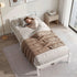 Artiss Single Bed Frame Solid Pine Wood Platform Bed White