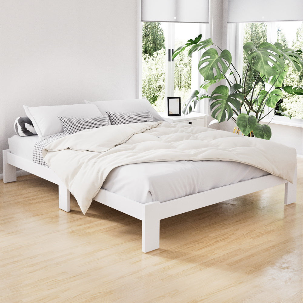 Bed Frame Double Size Wooden Bed Base JADE Timber Foundation Mattress