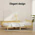 Artiss Double Wooden Bed Frame Oak Solid Pine Timber Platform Bed with Headboard