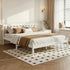 Artiss Double Pine Wood Bed Frame White Solid Timber Slatted Base