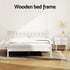 Artiss Double Pine Wood Bed Frame White Solid Timber Slatted Base