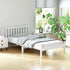 Artiss King Single Bed Frame Solid Pine Wood White Slatted Base with Headboard
