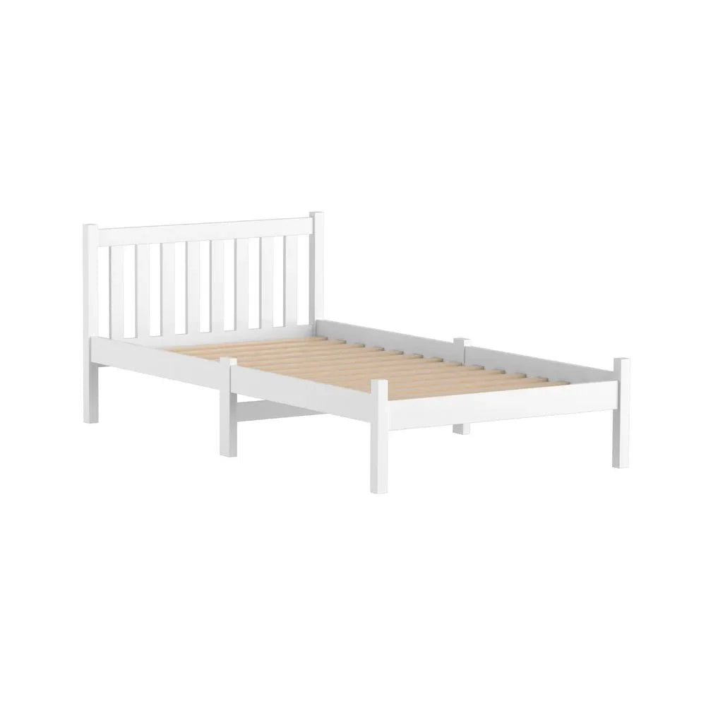 Bed Frame King Single Size Wooden White SOFIE