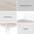 Artiss King Single Bed Frame Solid Pine Wood White Slatted Base with Headboard
