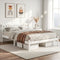 Artiss Queen Bed Frame White Solid Pine Wood Platform Bed with Headboard