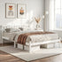 Artiss Queen Bed Frame White Solid Pine Wood Platform Bed with Headboard