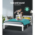 Artiss Queen Bed Frame White Solid Pine Wood Platform Bed with Headboard