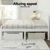 Artiss Double Bed Frame Wooden Pine Slat Base White Queen Size Style