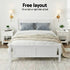 Artiss Double Bed Frame Wooden Pine Slat Base White Queen Size Style