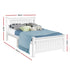 Artiss King Single Wooden Bed Frame Pine Wood White