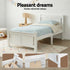 Artiss King Single Wooden Bed Frame Pine Wood White
