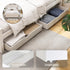 Artiss Bed Frame Queen Size Wooden Platform with 2 Storage Drawers White RIO