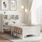 Artiss King Single Wooden Bed Frame with Storage Headboard White Pine
