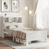 Artiss King Single Wooden Bed Frame with Storage Headboard White Pine