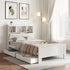 Bed Frame King Single Size Wooden with 2 Storage Drawers White