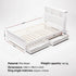Bed Frame King Single Size Wooden with 2 Storage Drawers White