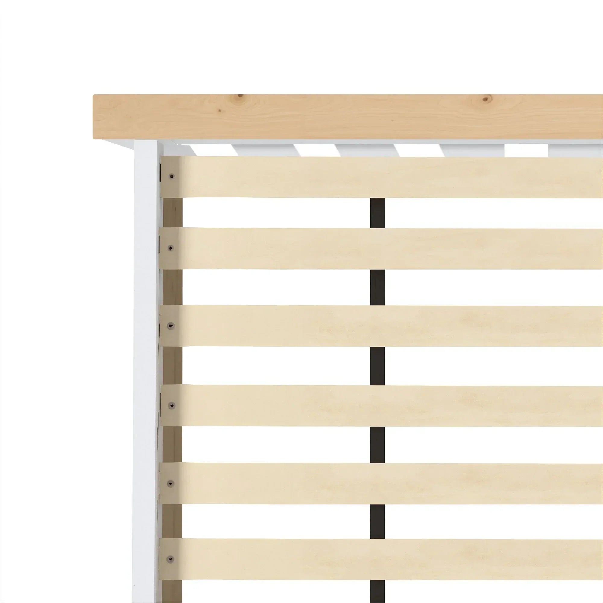 Double Wooden Bed Frame Pine Timber Platform Bed White