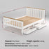 Artiss Bed Frame Double Size Wooden Platform with 2 Storage Drawers White PONY